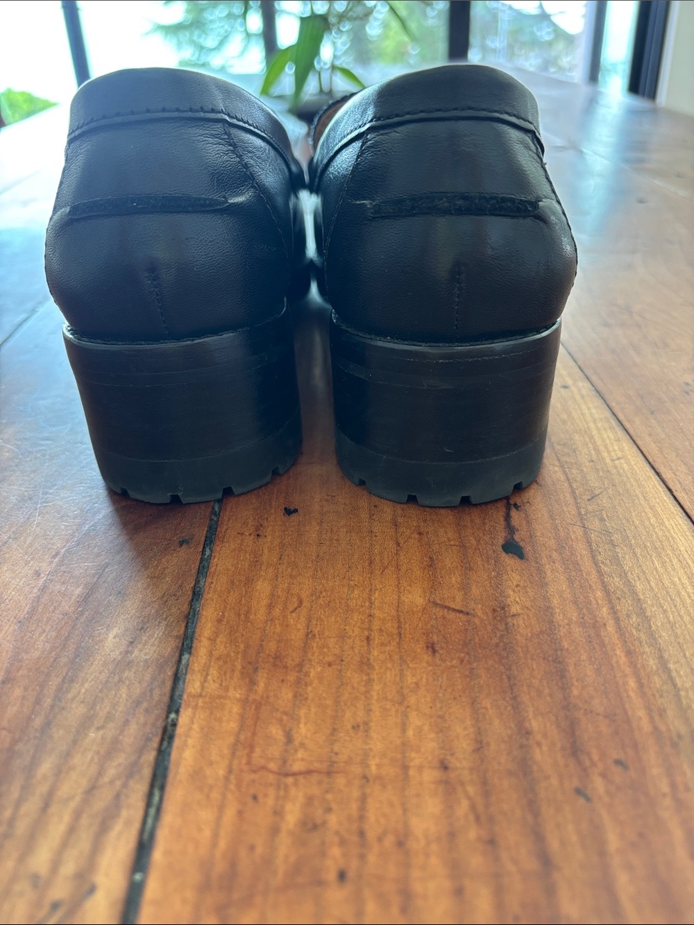 Lauren Ralph Lauren Lug Sole Black Leather Penny Loafers Women’s 9 - Picture 4 of 8